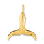 14K 3-D Polished Whale Tail Charm