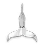 14K White Gold 3-D Polished Whale Tail Charm