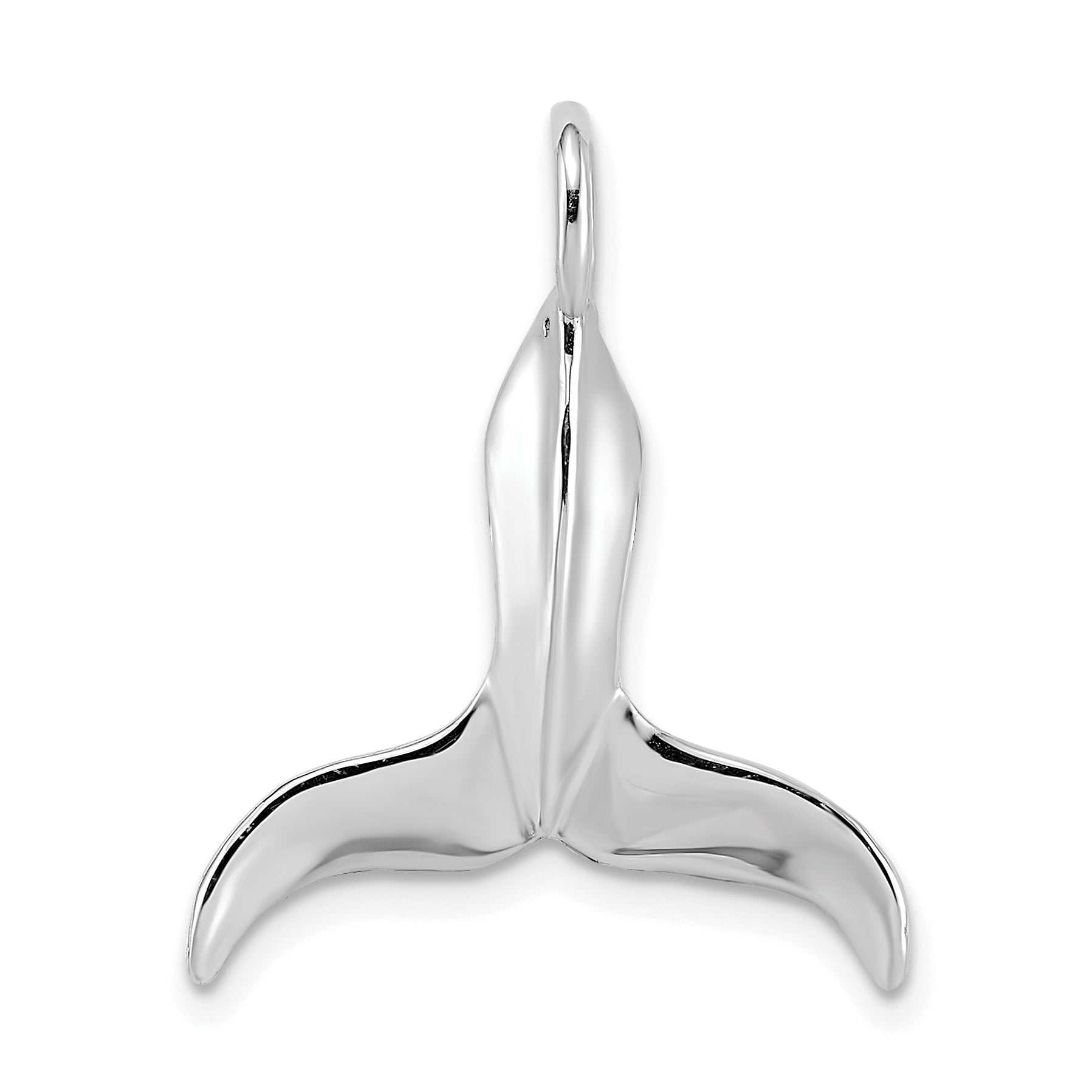14K White Gold 3-D Polished Whale Tail Charm Main image
