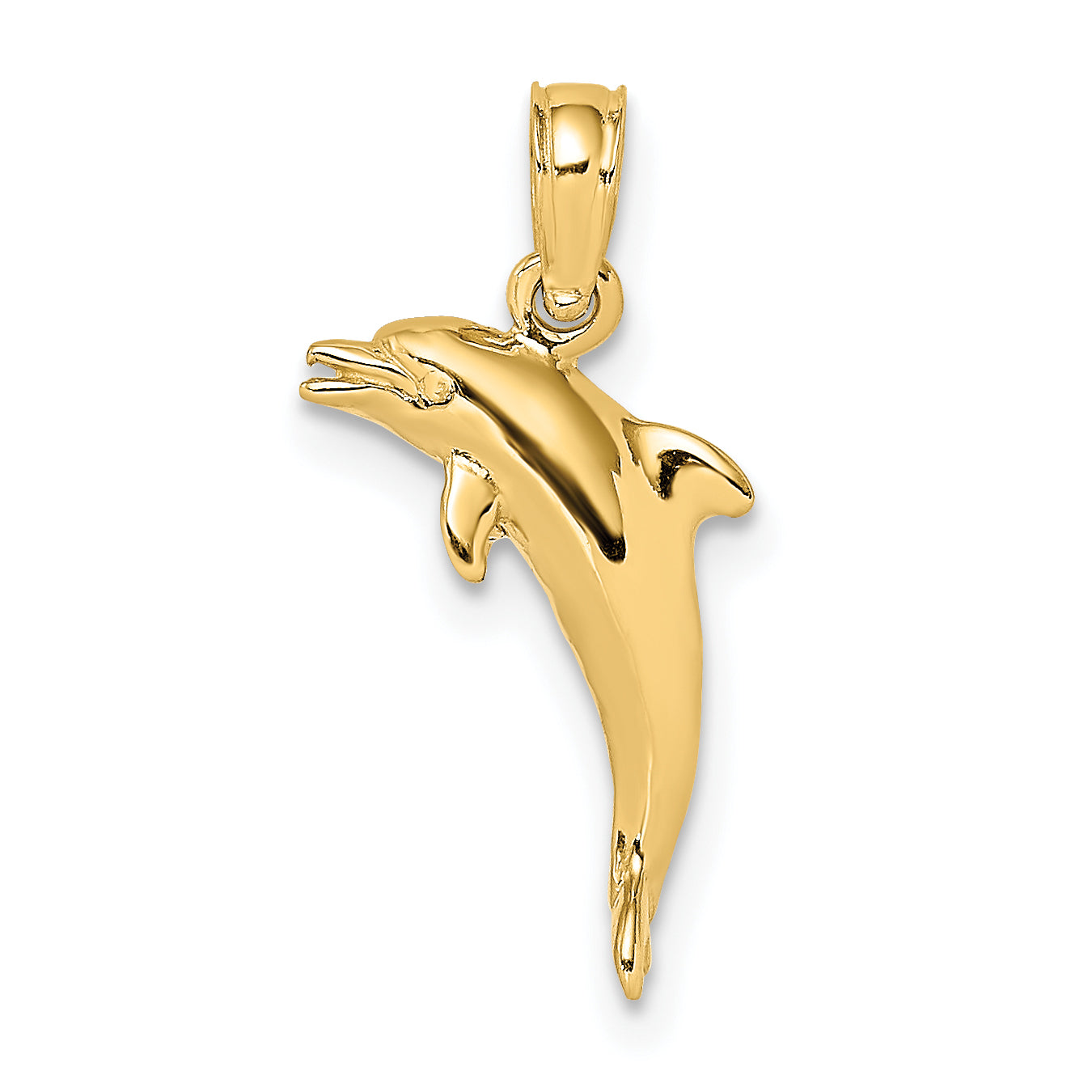 14K 3-D Polished Mini Dolphin Jumping Charm Main image