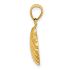 14K Polished 2-D Scallop Shell Charm