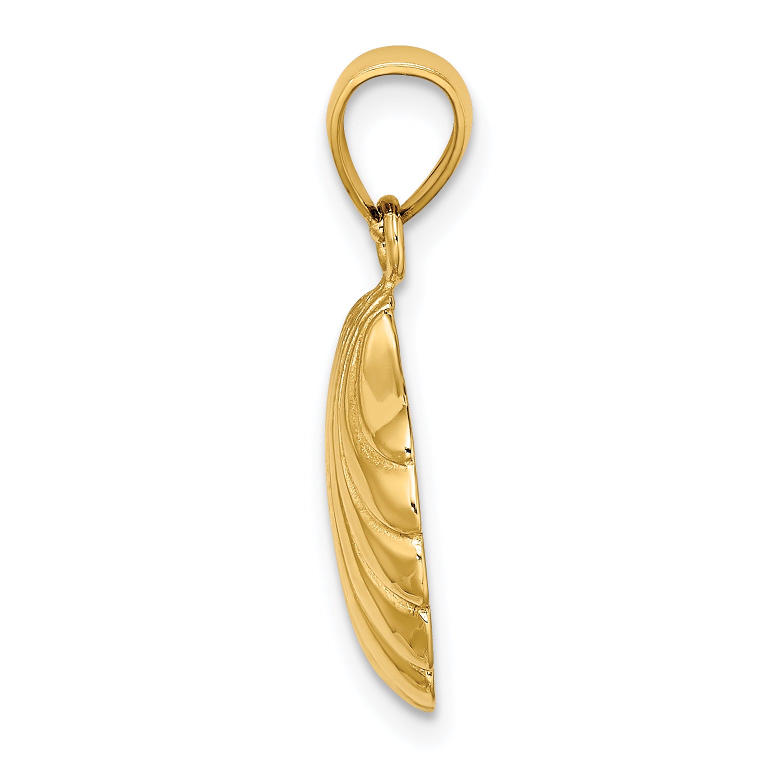 14K Polished 2-D Scallop Shell Charm