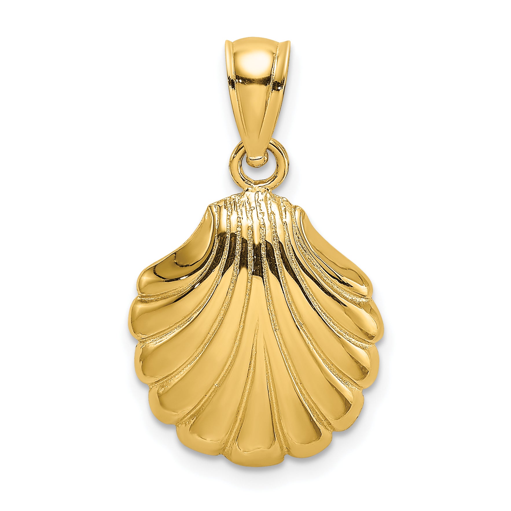 14K Polished 2-D Scallop Shell Charm Main image