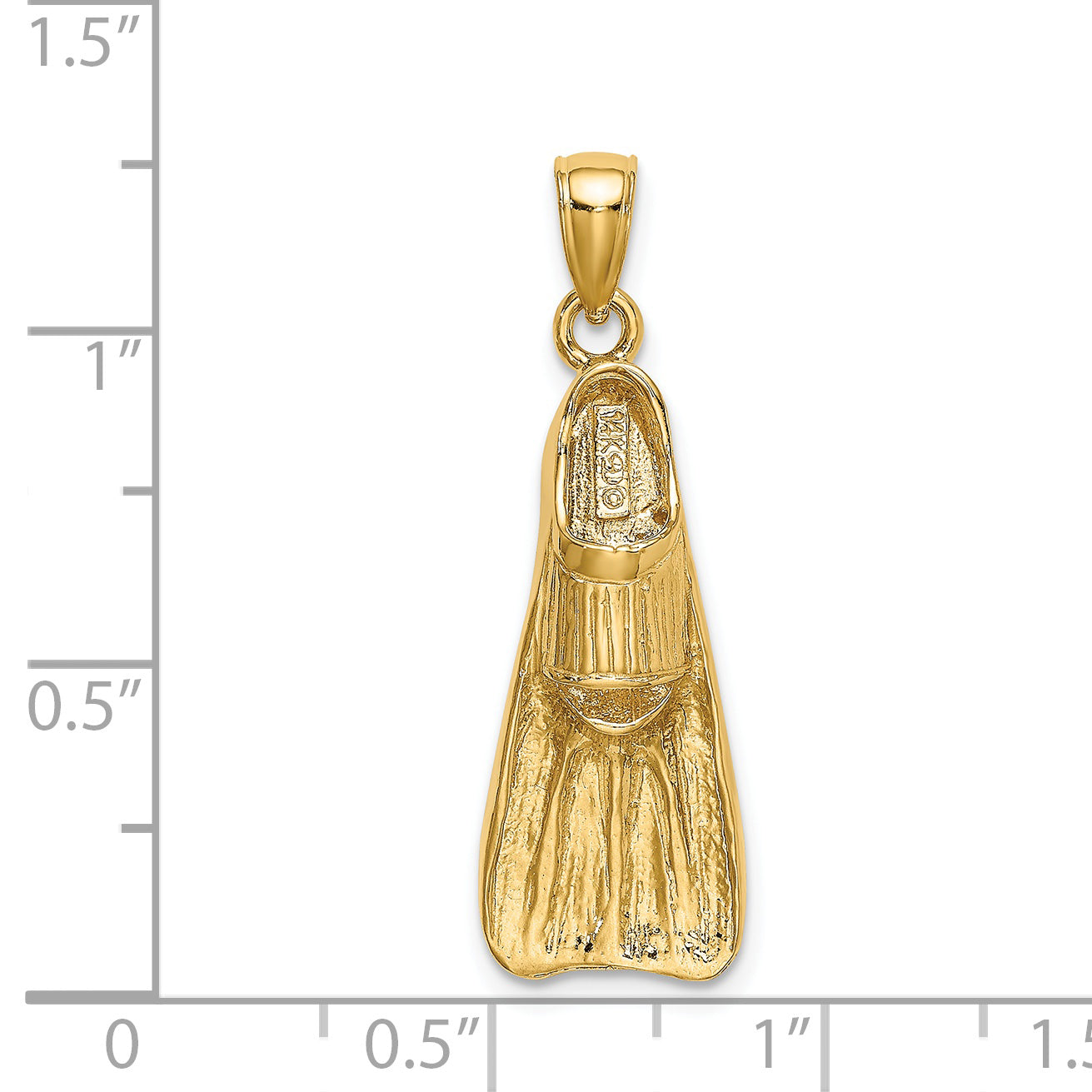 14K 3-D Scuba Flipper Charm