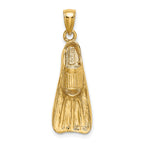 14K 3-D Scuba Flipper Charm