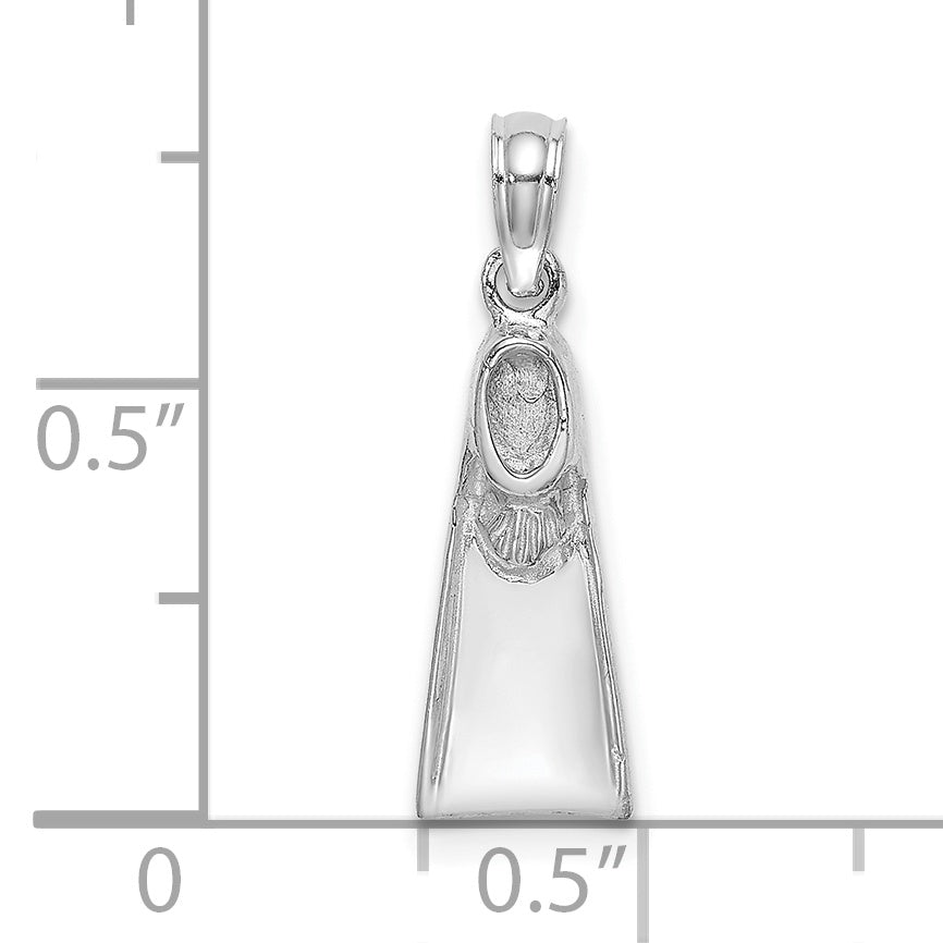14K White Gold Scuba Flipper Charm