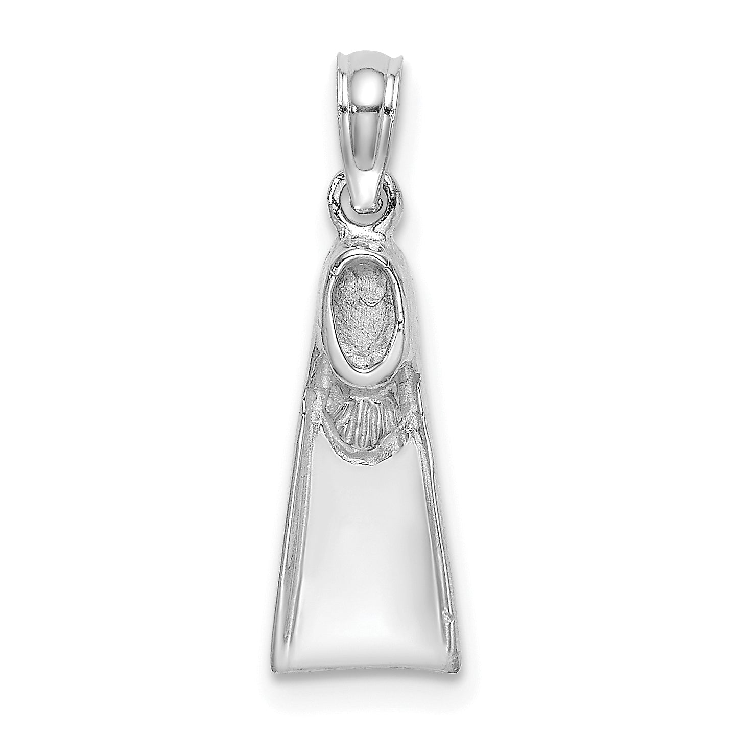 14K White Gold Scuba Flipper Charm Main image