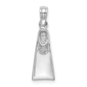Scuba Flipper Charm in 14K White Gold, 22mm - Sophia Jewelers