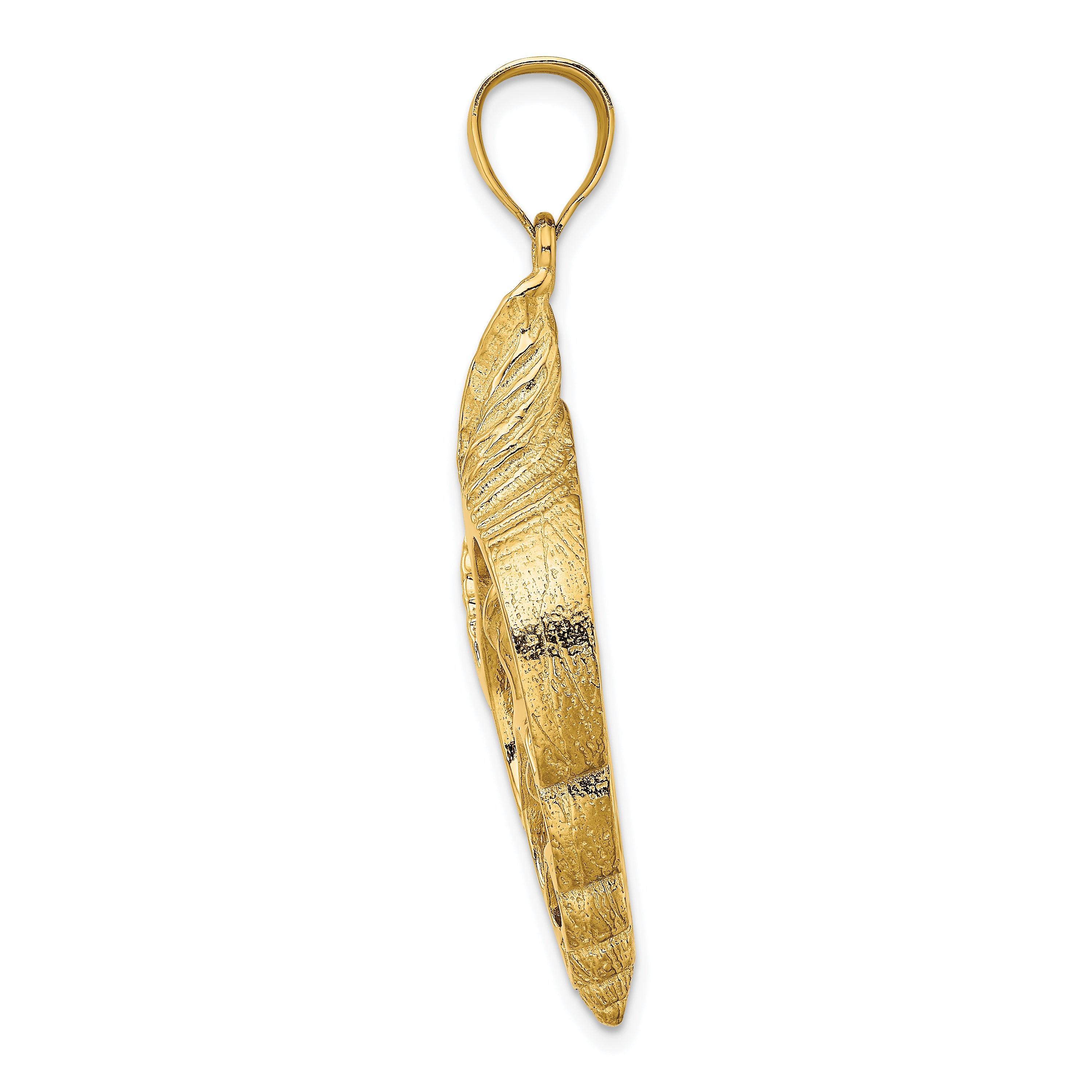 14K Cut-Out Conch Shell Skeleton Charm Secondary image