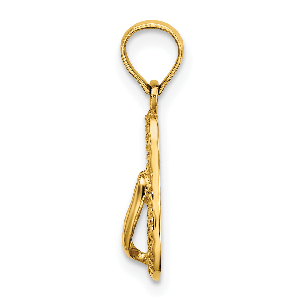 14K 3D REHOBOTH Single Flip-flop Charm