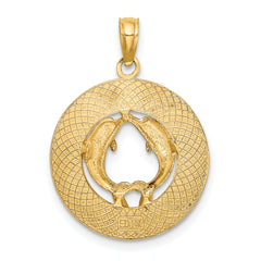 14K MIAMI BEACH w/Dolphins Circle Charm