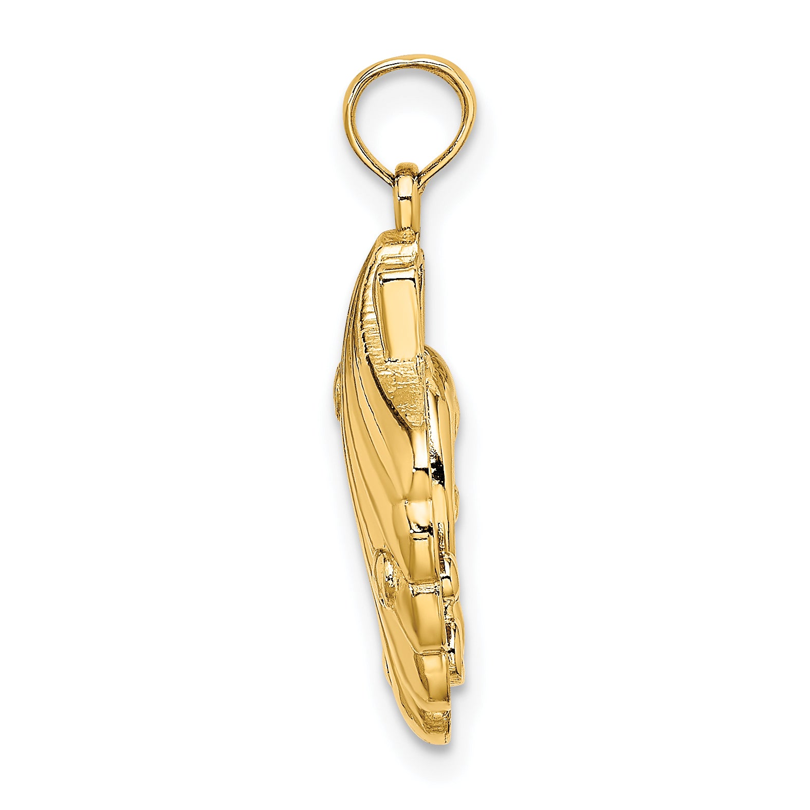 14K Reversible Dolphins and Waves in Shell Charm Secondary image