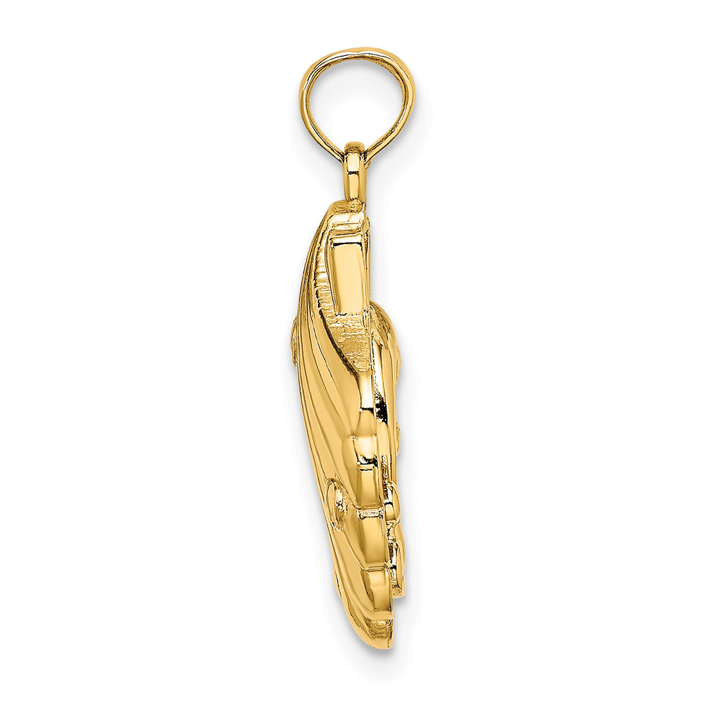 14K Reversible Dolphins and Waves in Shell Charm