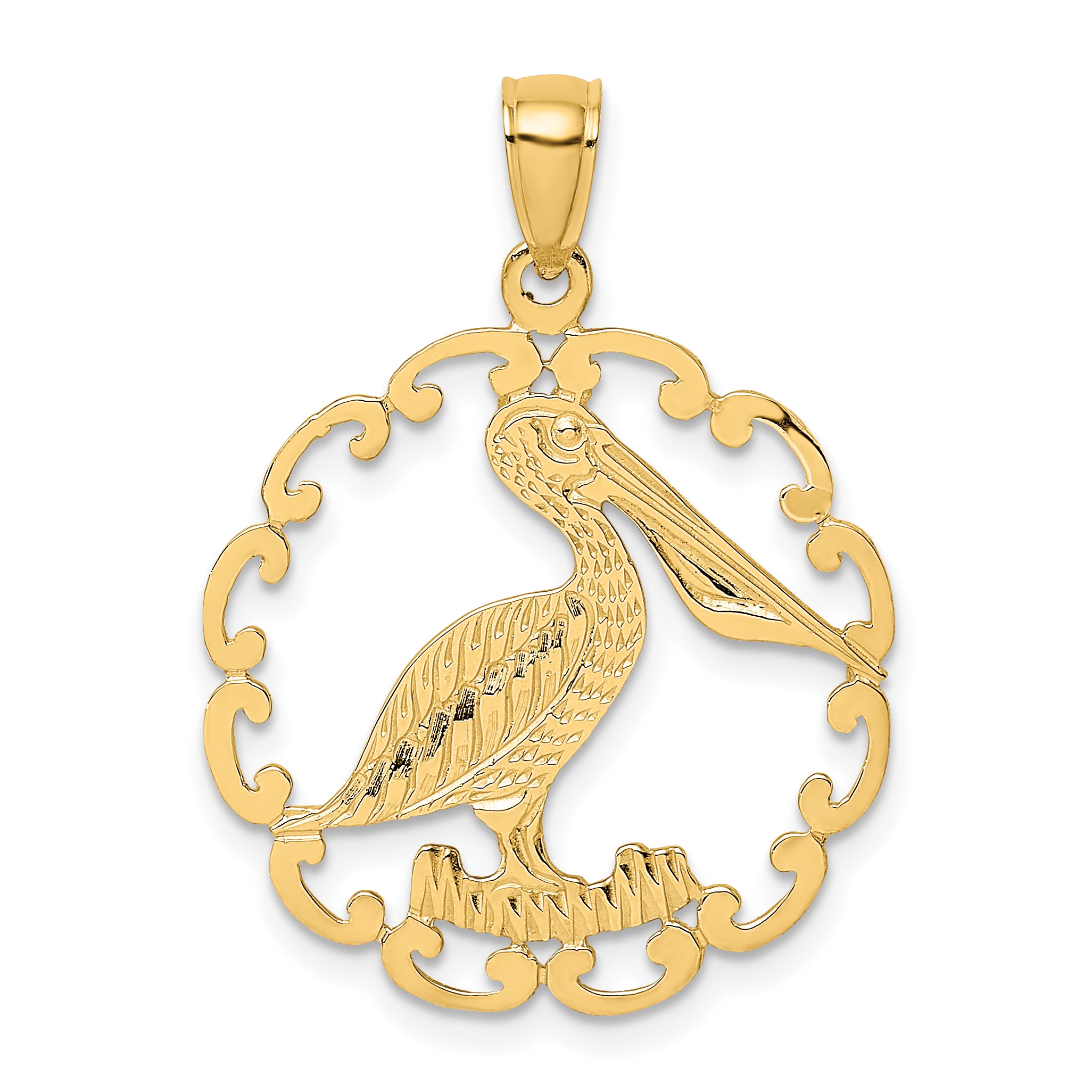 14K Pelican In Circle Charm Main image