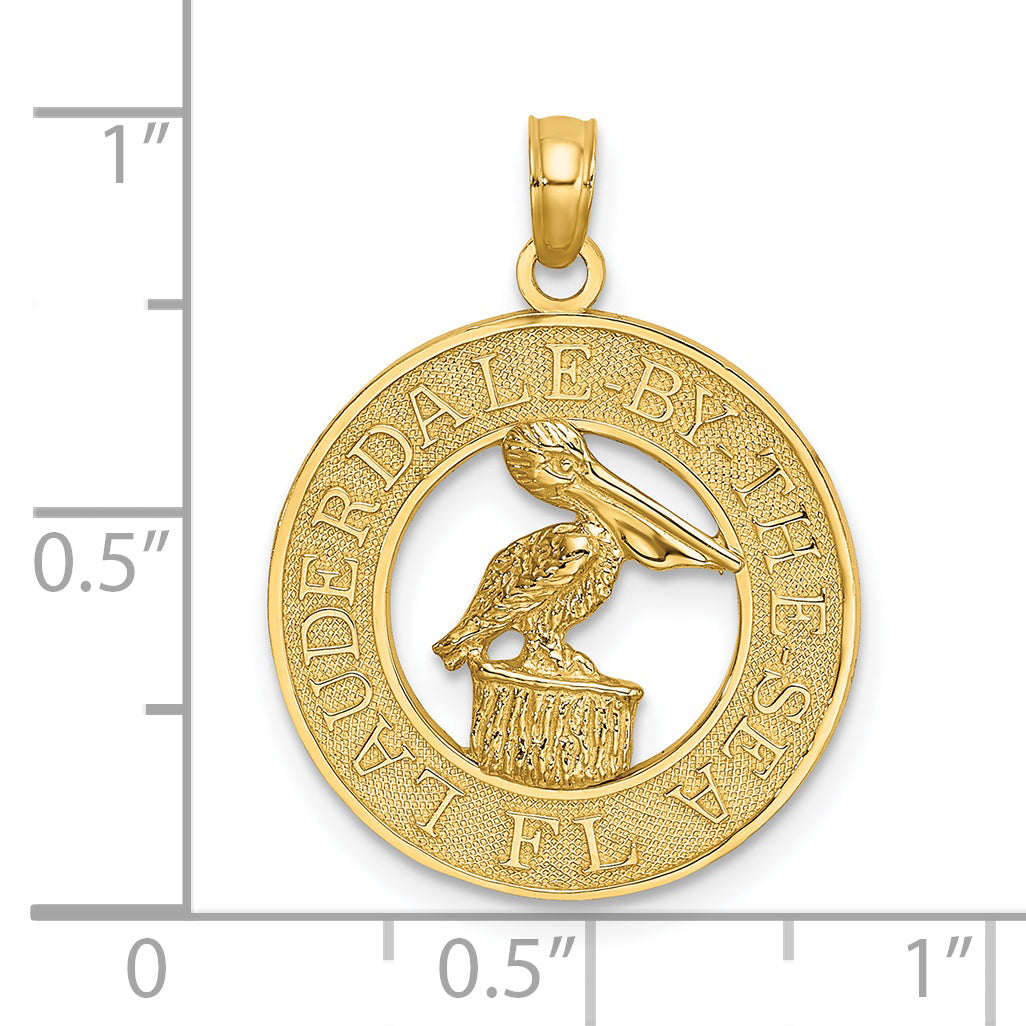 14K LAUDERDALE-BY-THE-SEA FL w/Pelican Charm