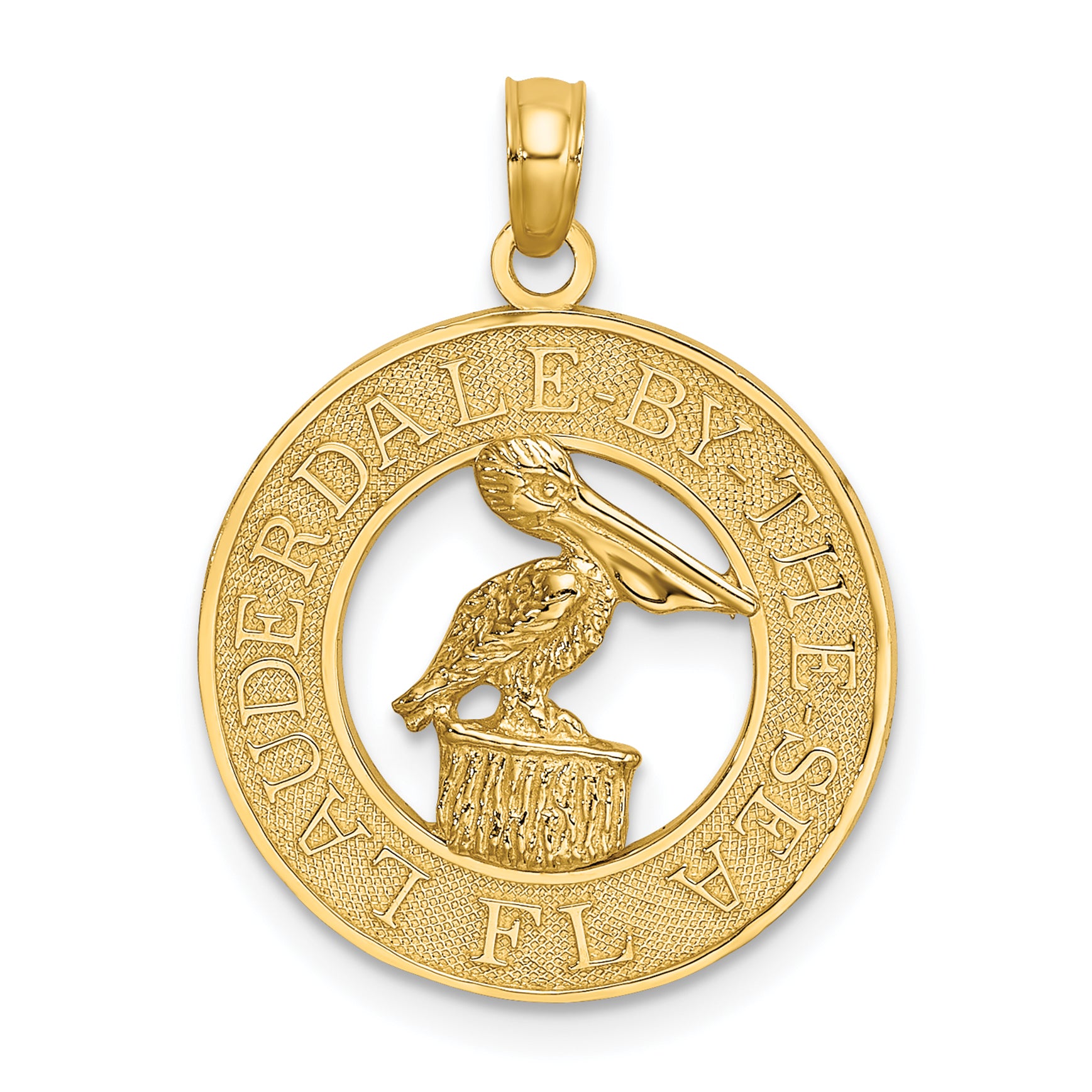 14K LAUDERDALE-BY-THE-SEA FL w/Pelican Charm