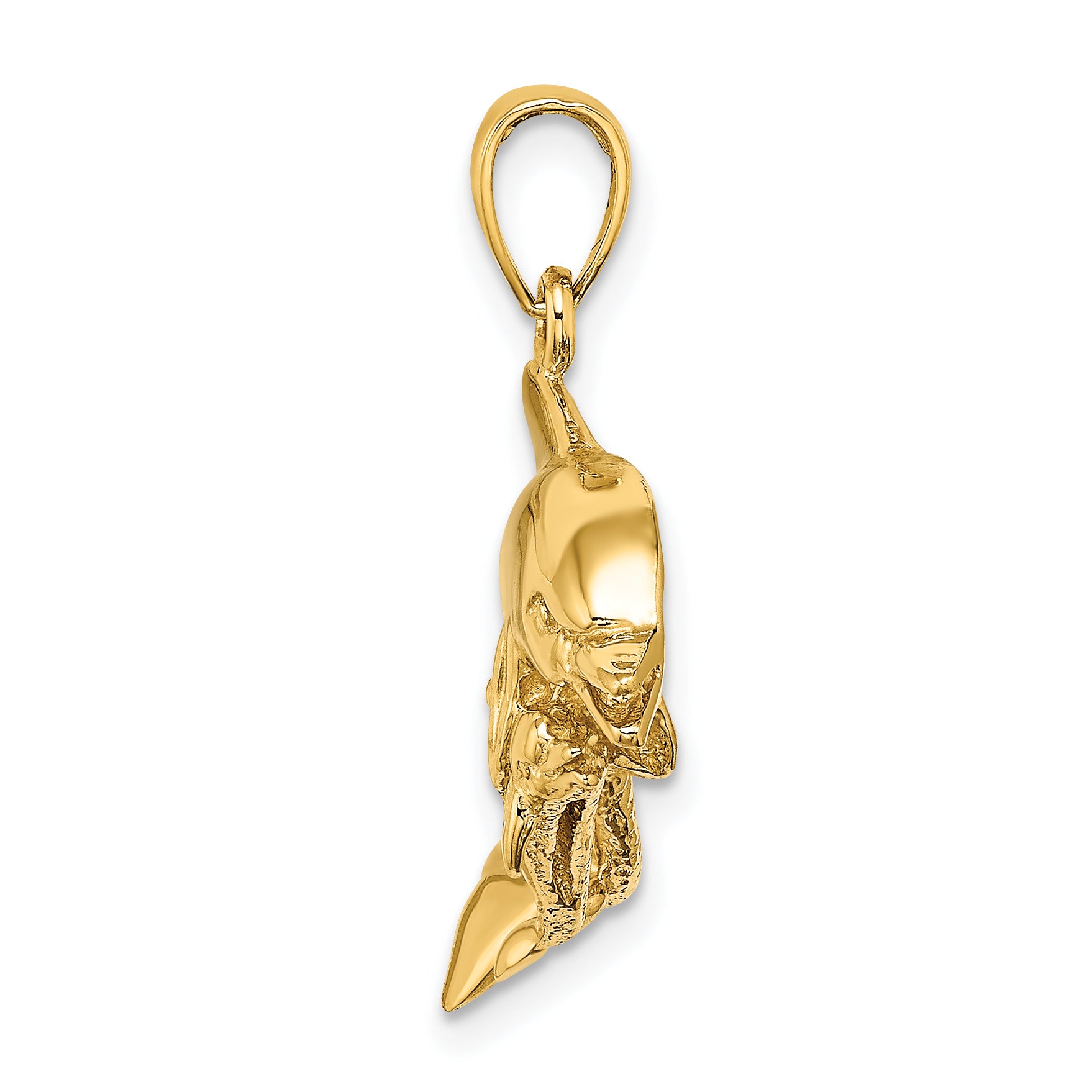 14K 2-D Two Swimming Dolphins Charm Secondary image