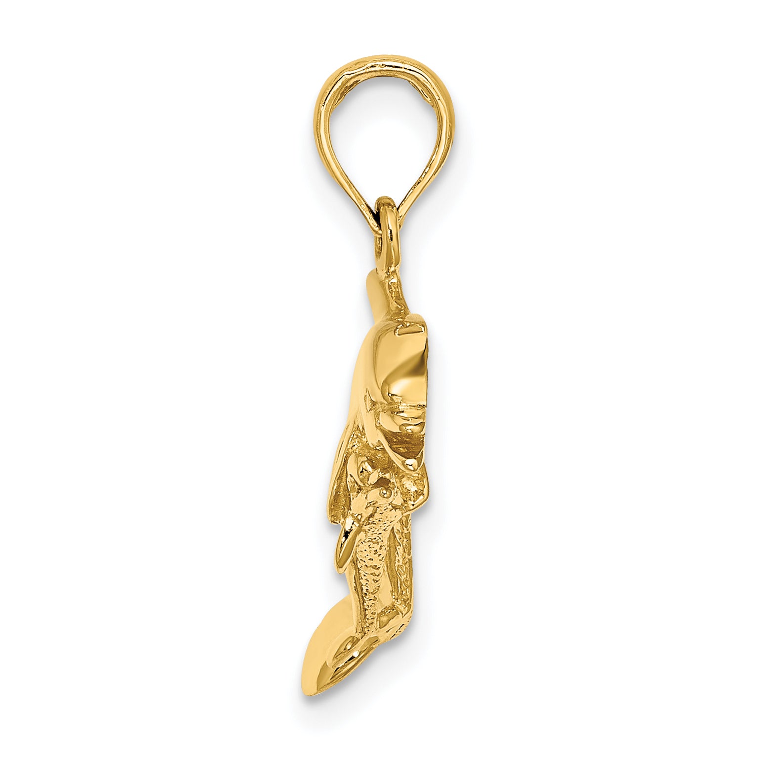 14K 2-D Double Dolphins Swimming Charm Secondary image