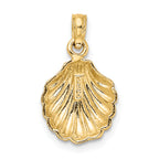 14K Polished Scallop Shell Charm