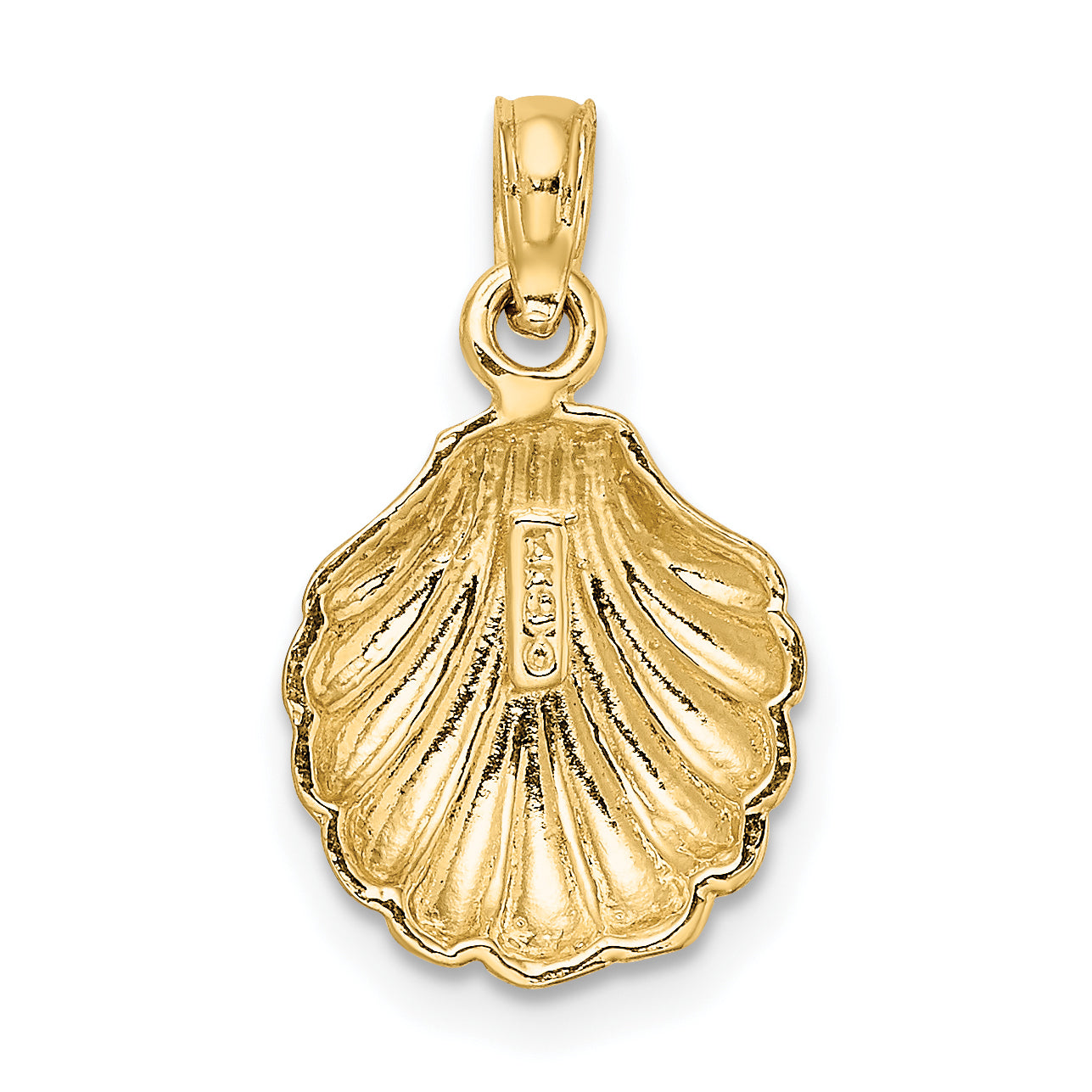 14K Polished Scallop Shell Charm