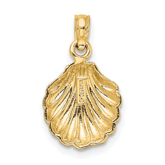 14K Polished Scallop Shell Charm