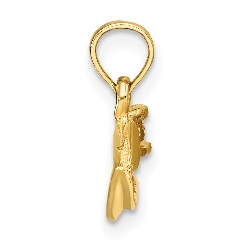14K 2-D Textured SPEED BOAT Charm Secondary image