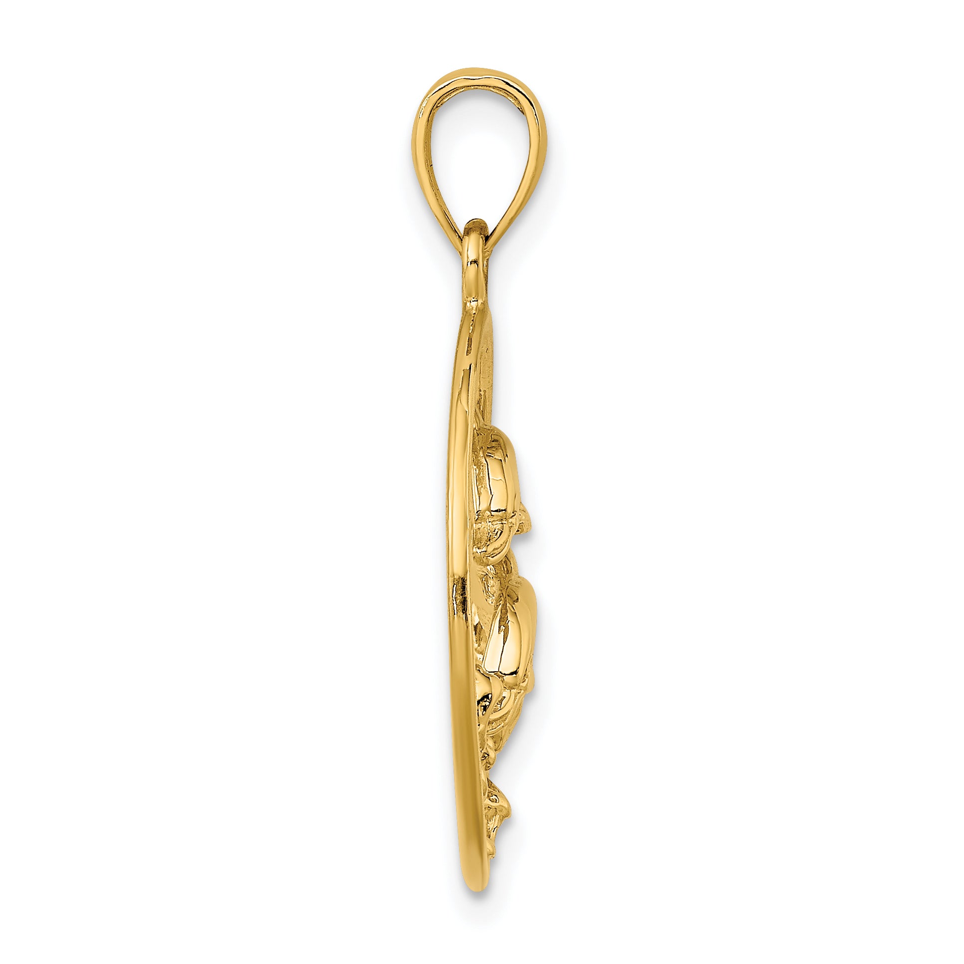 14K Double Dolphins In Circle Charm Secondary image