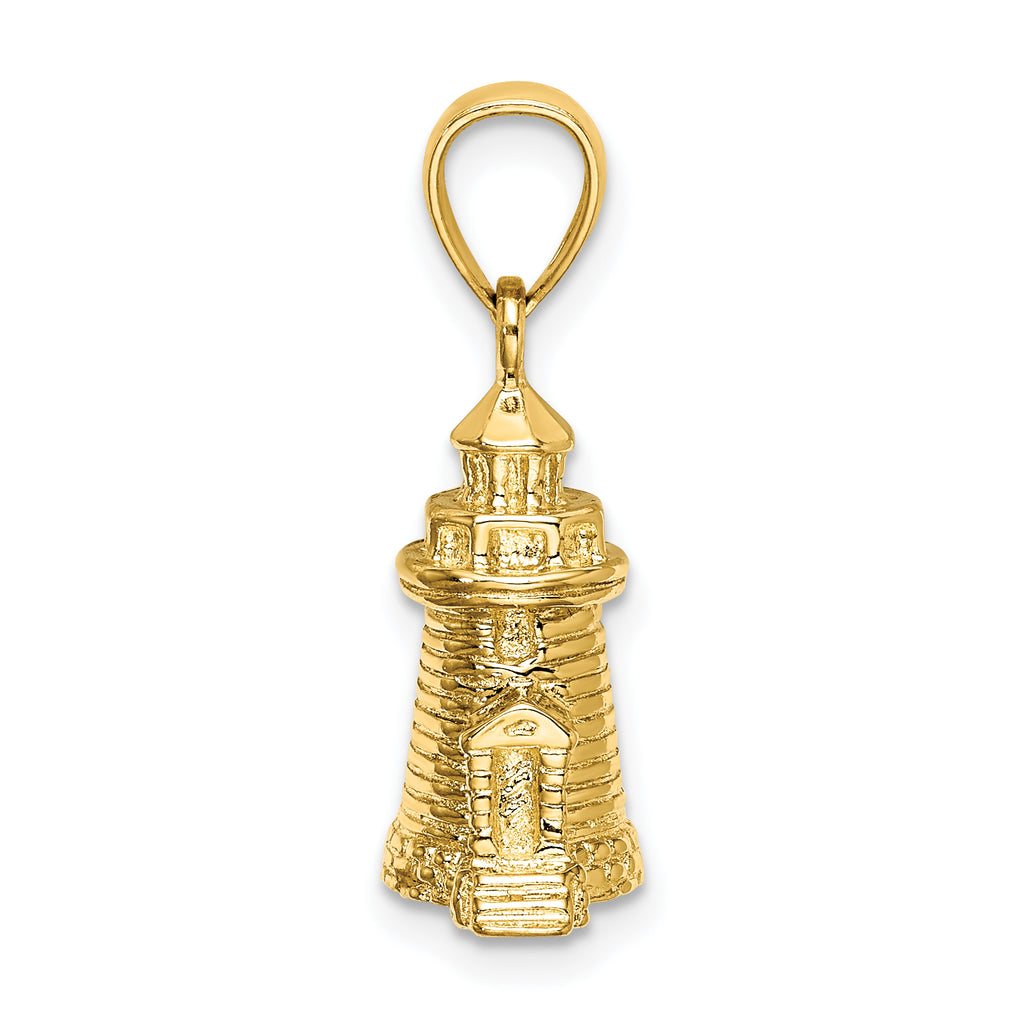 14K 3-D Brant Point Lighthouse Nantucket Harbor, Ma Charm