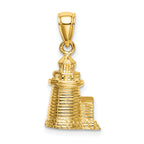 14K 3-D Brant Point Lighthouse Nantucket Harbor, Ma Charm