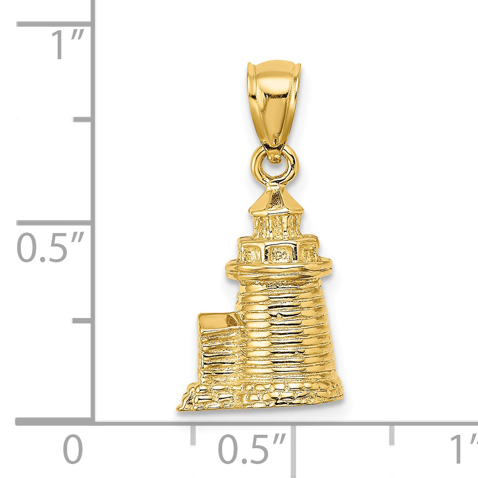 14K 3-D Brant Point Lighthouse Nantucket Harbor, Ma Charm