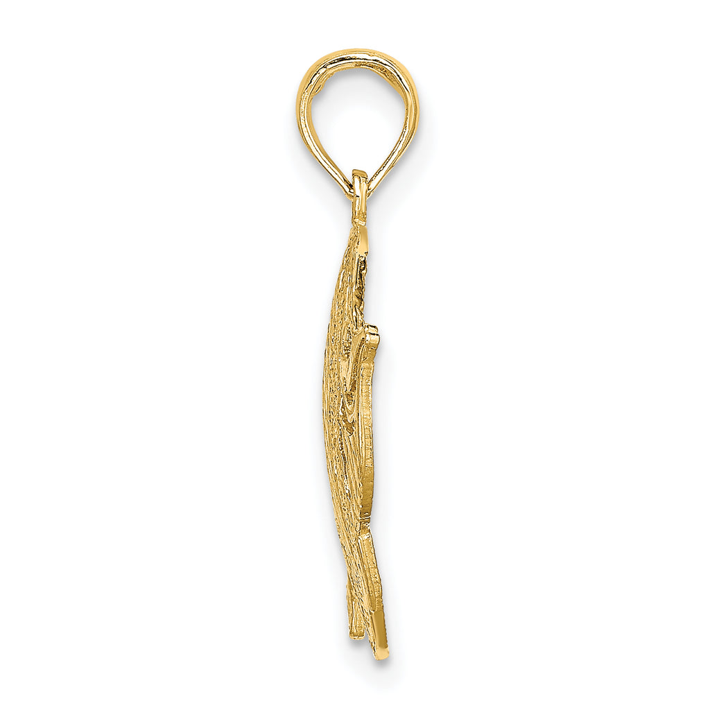 14K Polished Cut-Out Fish Charm