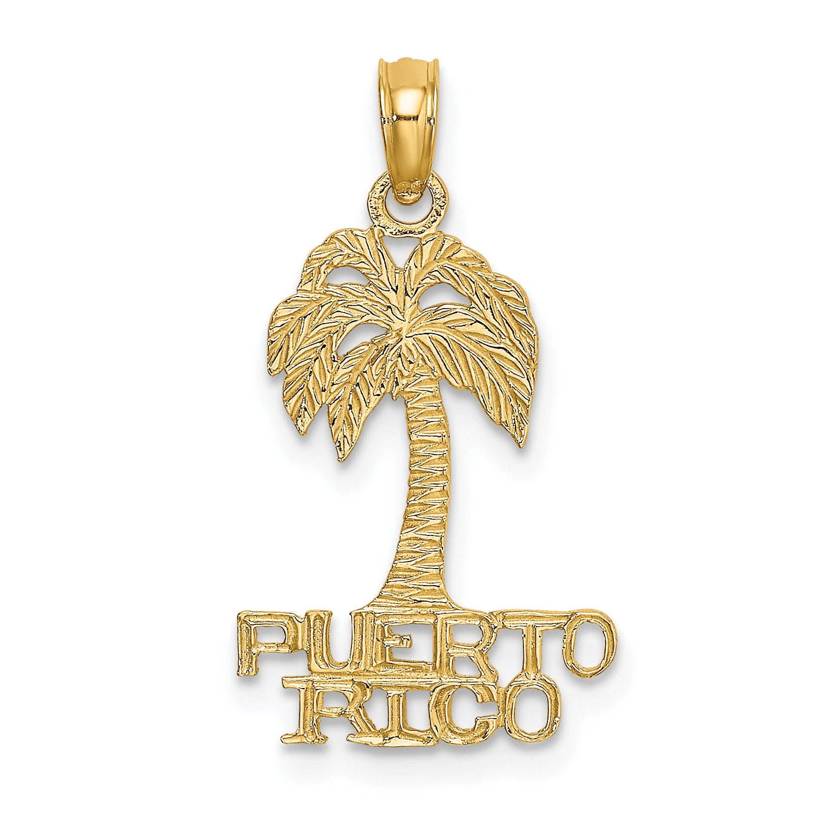 14K Flat PUERTO RICO Under Palm Tree Charm Main image