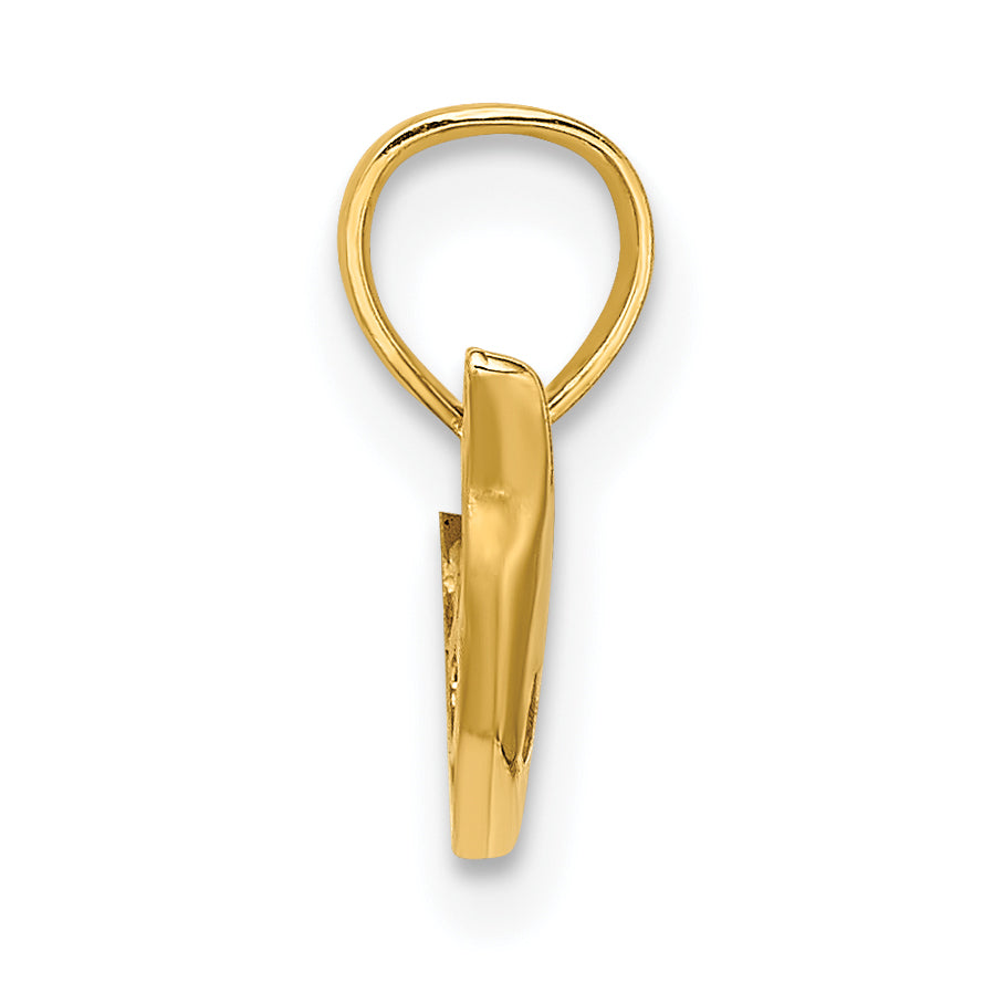 14K Polished Mini Dolphin Charm