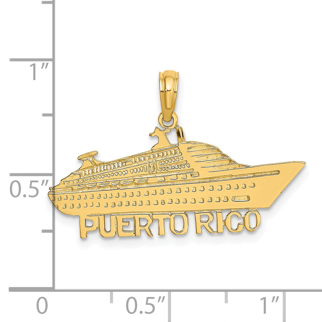 14K Polished PUERTO RICO Cruise Ship Charm Secondary image