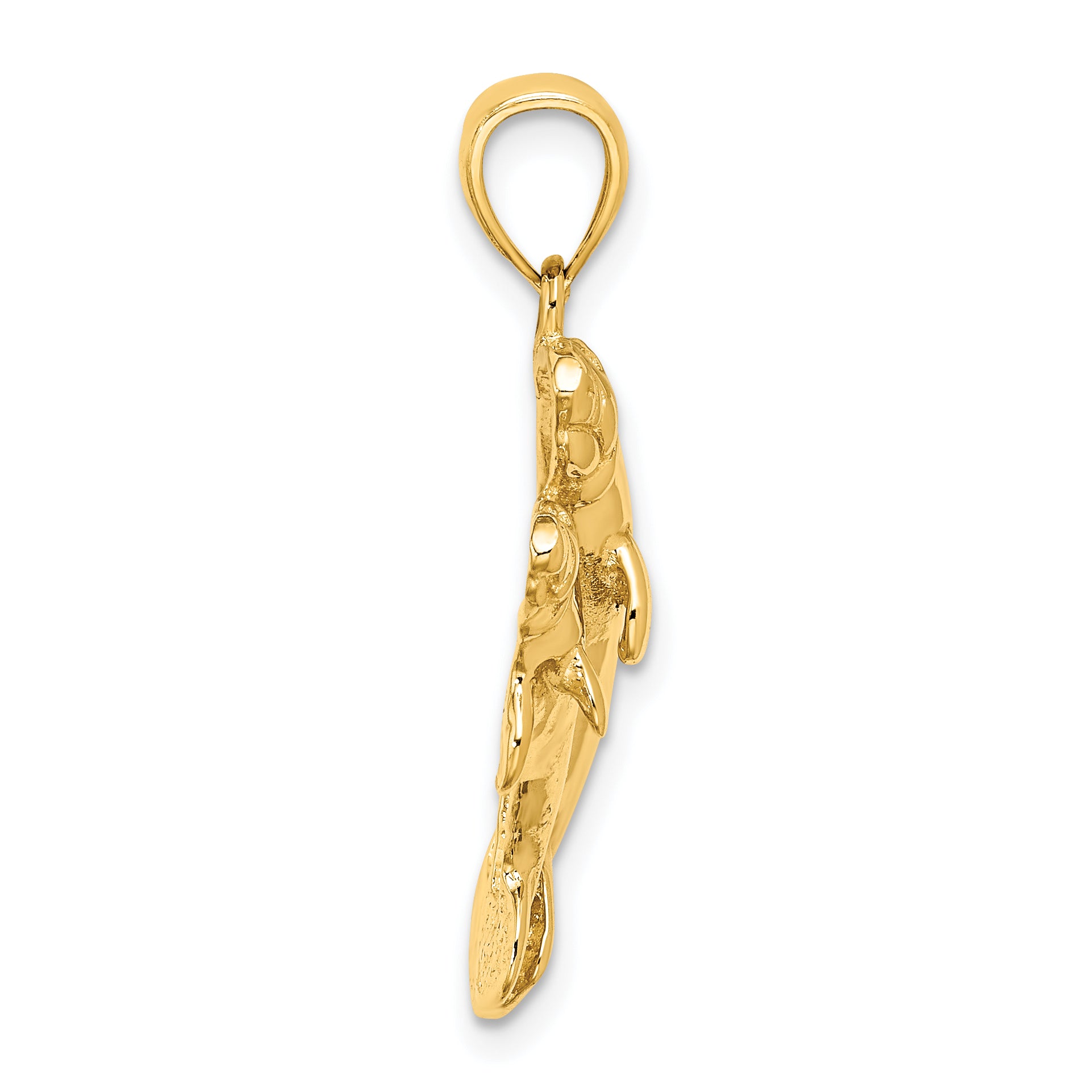 14K 2-D /Polished Two Manatees Charm Secondary image