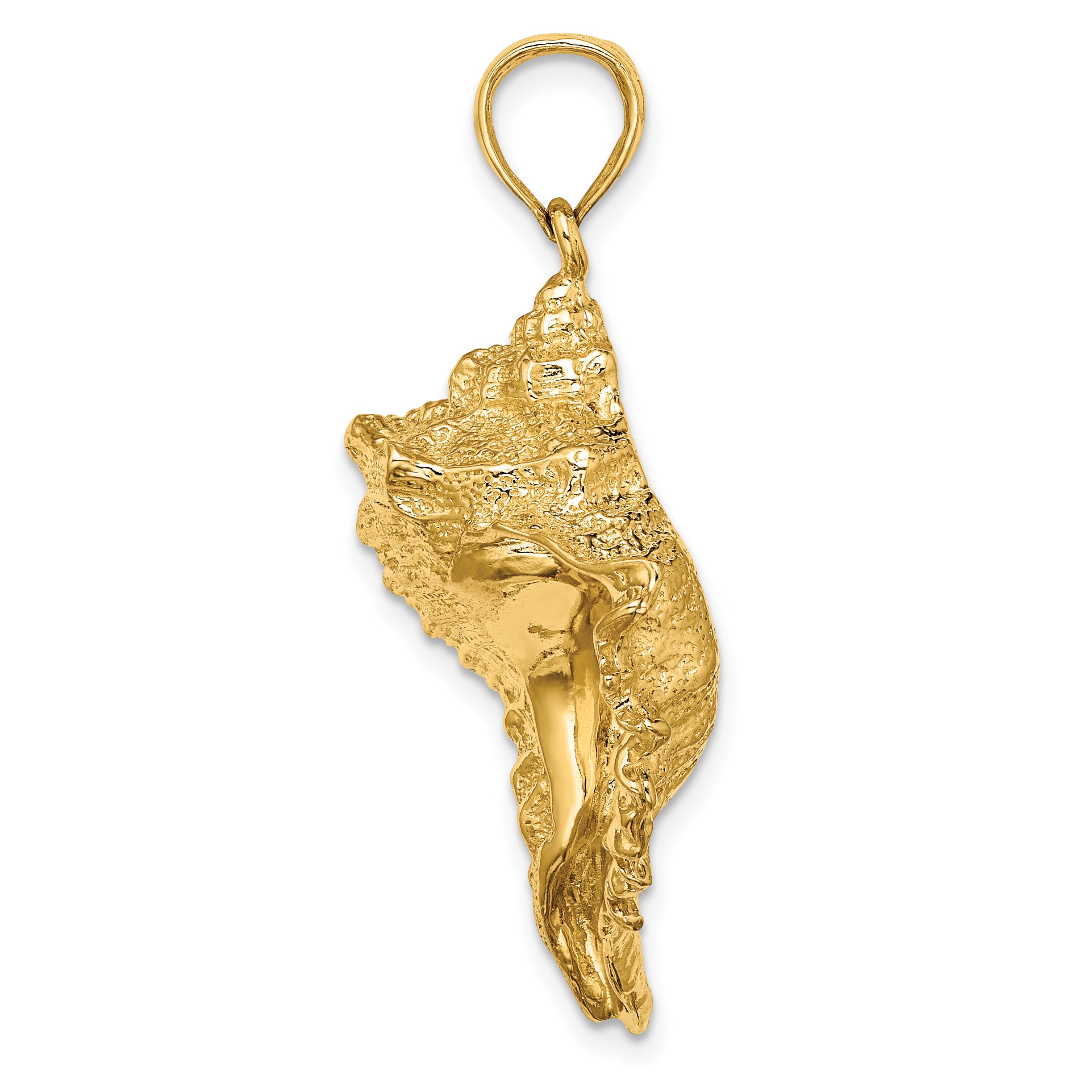14K Texture 2-D Conch Shell Charm Secondary image