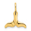 14K Polished Textured Mini Whale Tail Charm