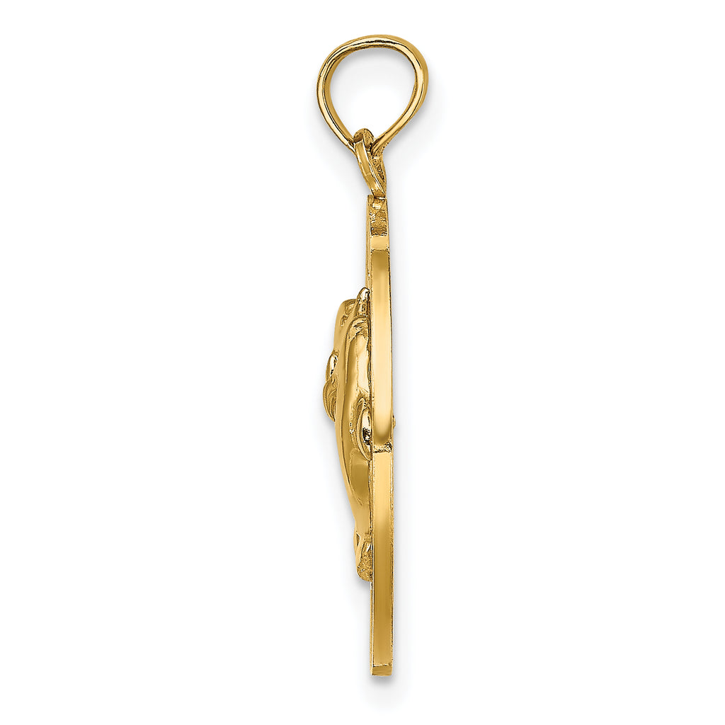 14K ST. THOMAS w/ Dolphins Round Charm