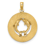 14K ST. THOMAS w/ Dolphins Round Charm