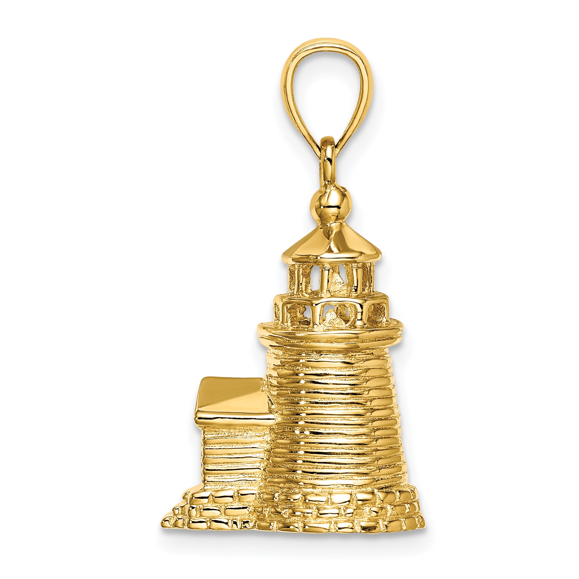 14K 3-D Brant Point Lighthouse Nantucket Harbor, Ma Charm Secondary image