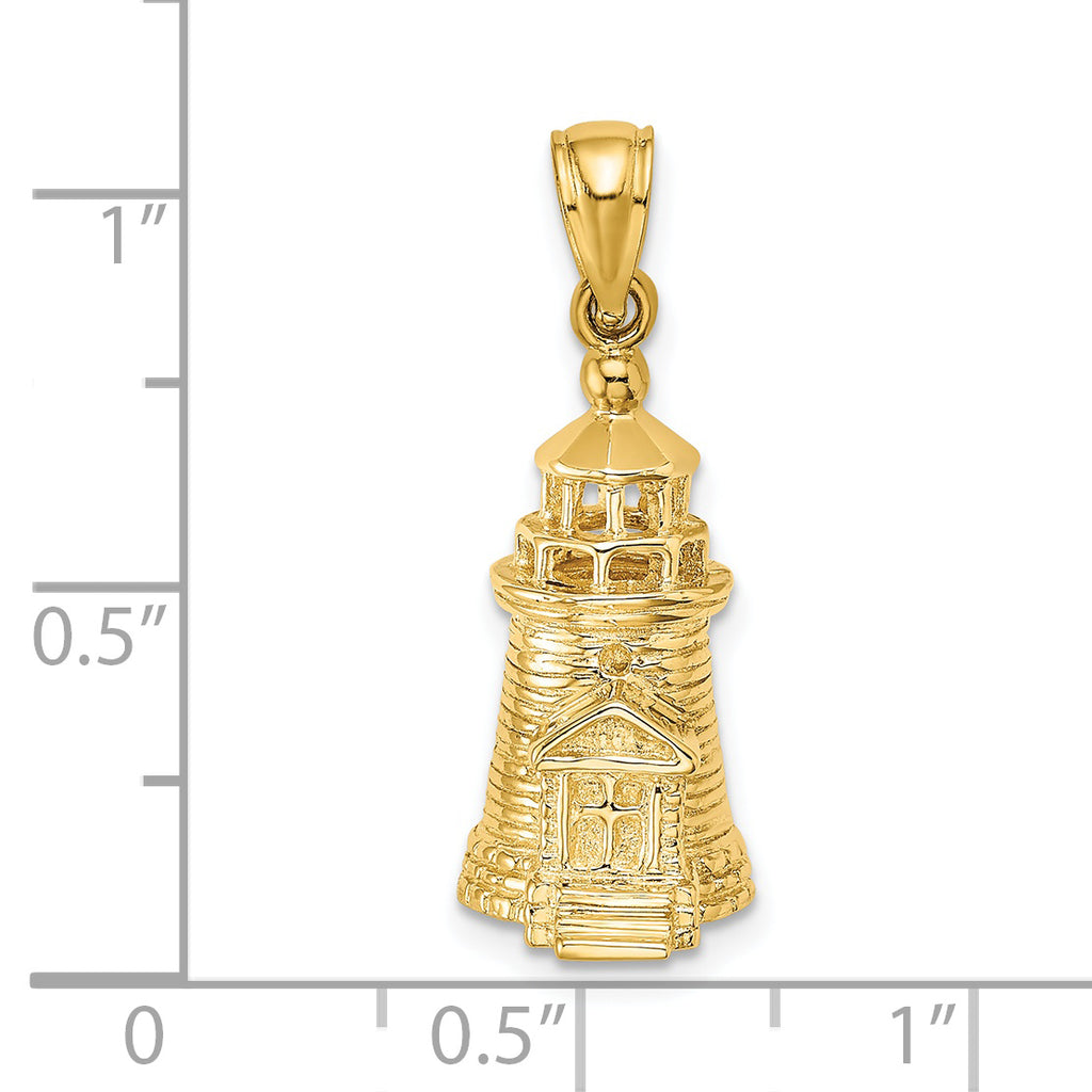 14K 3-D Brant Point Lighthouse Nantucket Harbor, Ma Charm