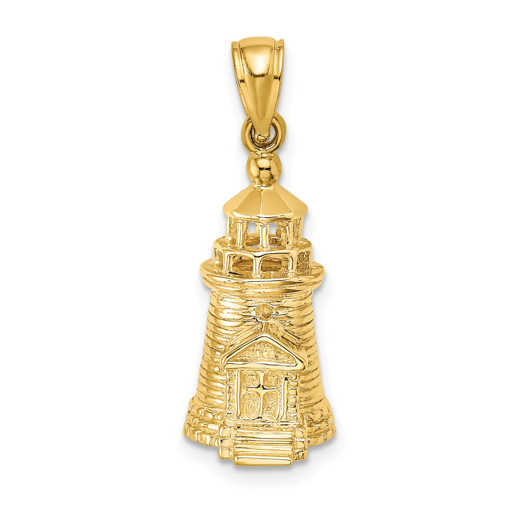 14K 3-D Brant Point Lighthouse Nantucket Harbor, Ma Charm