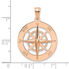 14K Rose Gold Nautical Compass Pendant