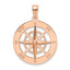 14K Rose Gold Nautical Compass Pendant