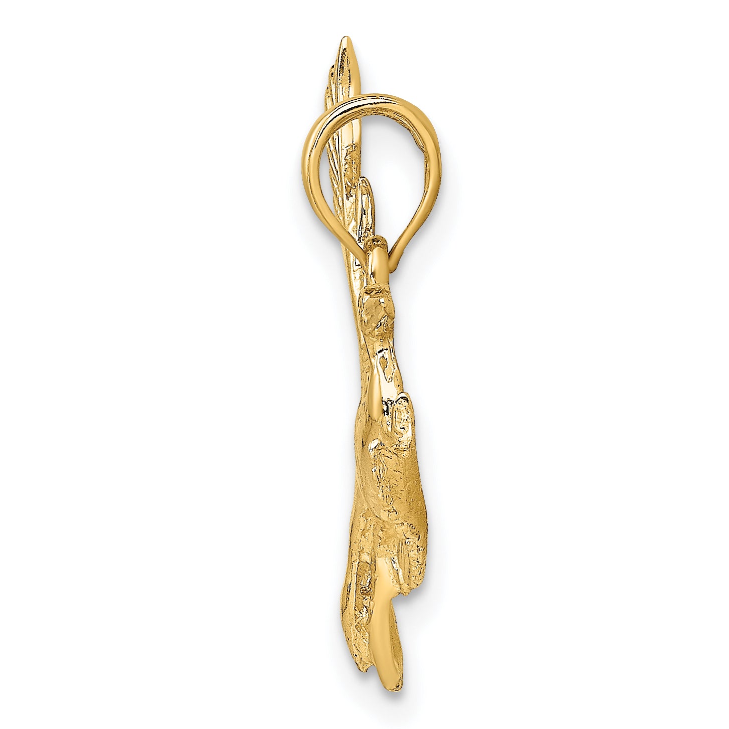 14K Flying Heron Bird Charm Secondary image