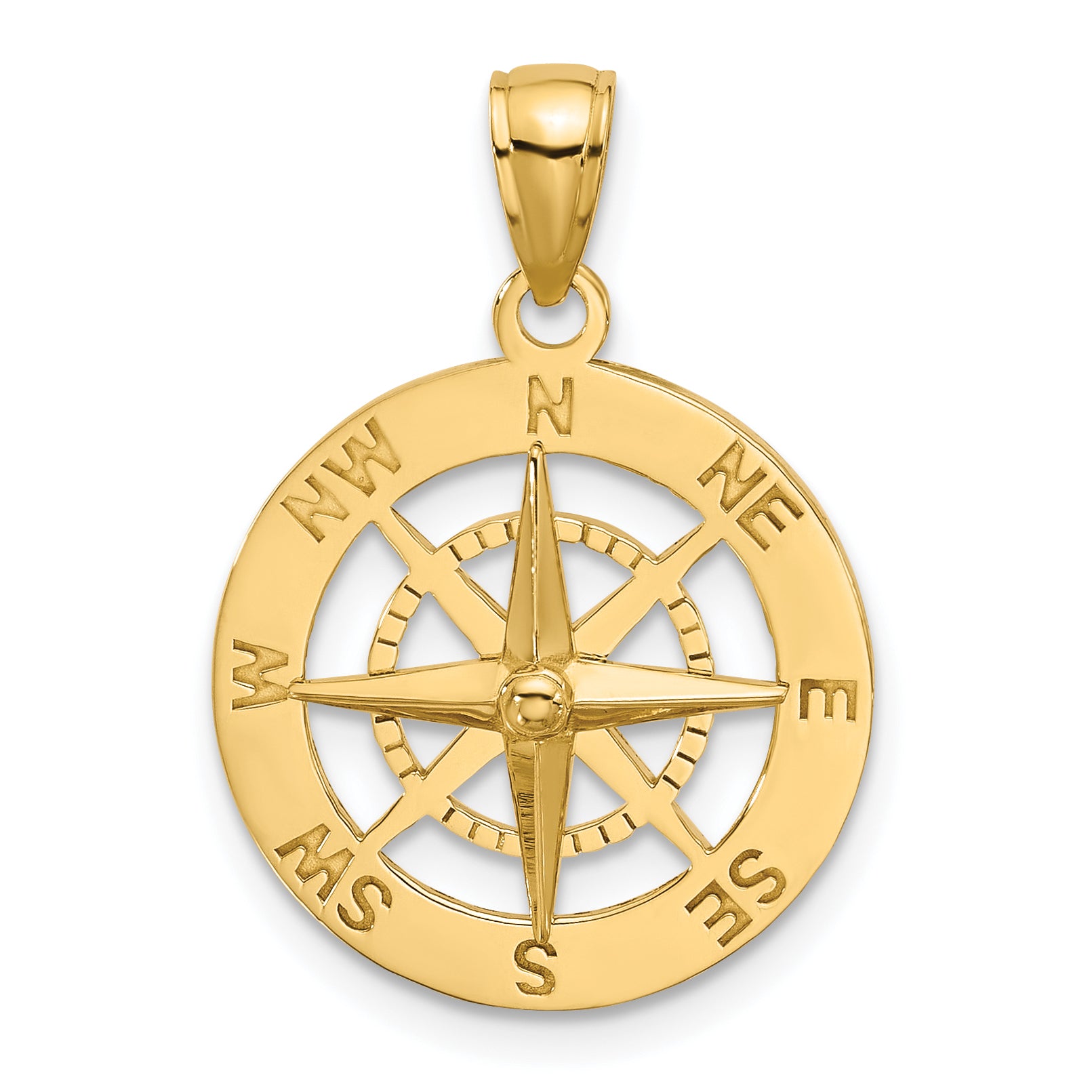 14K Nautical Compass Charm Main image