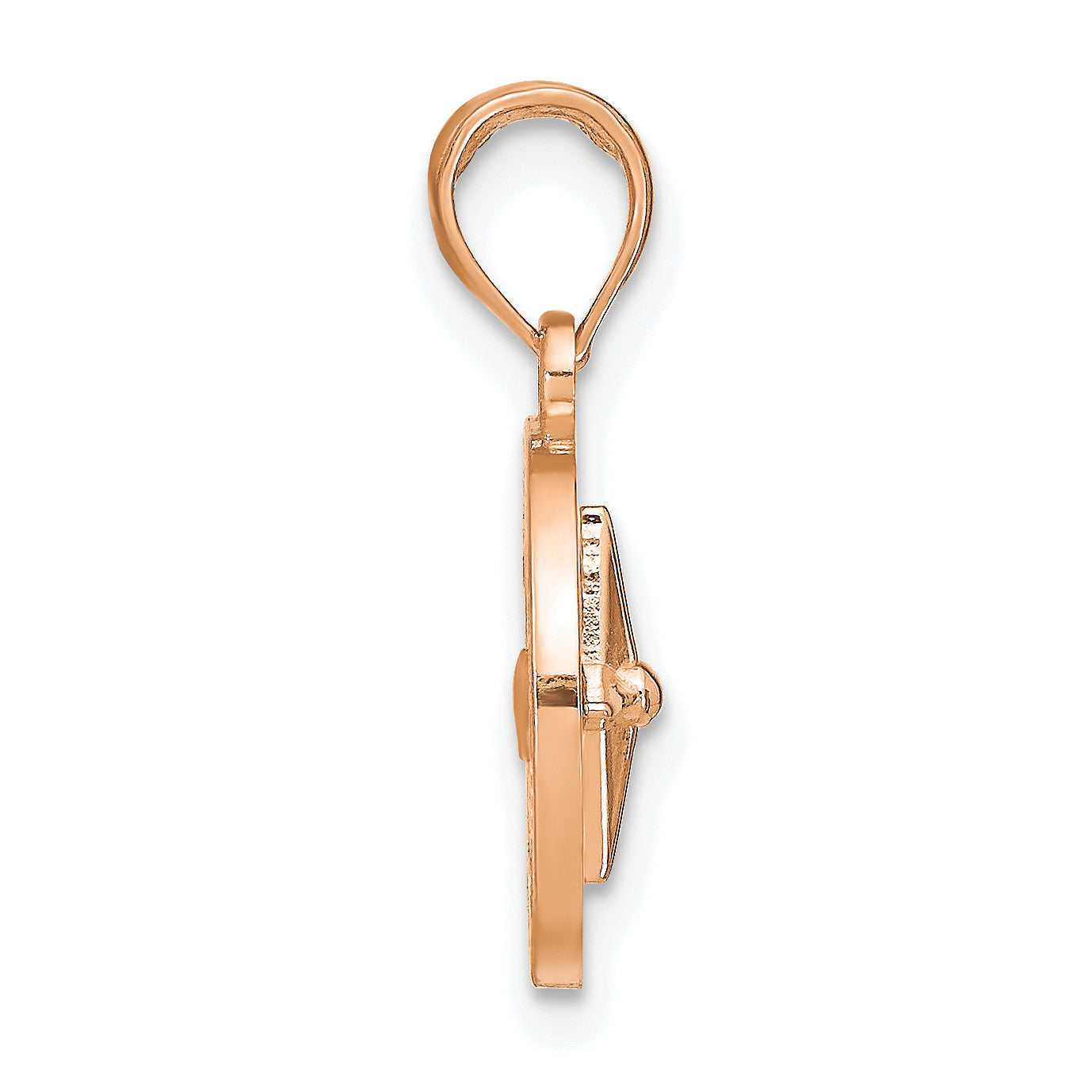 14K Rose and White Gold Medium Nautical Compass Pendant