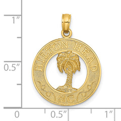 14K HILTON HEAD SC Palm Tree Charm