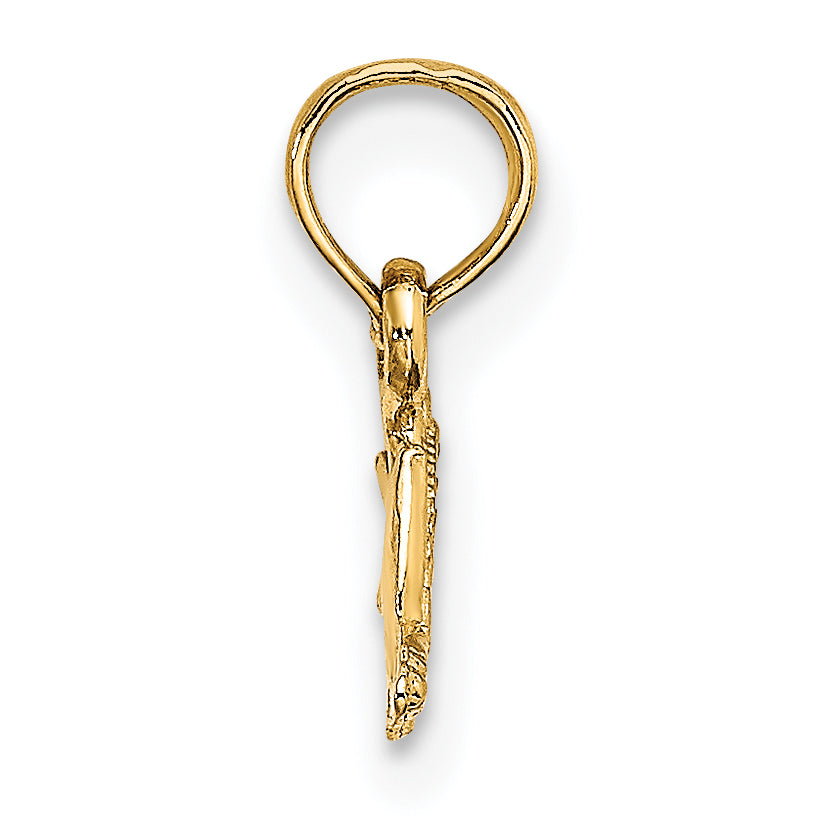 14K Mini Flying Fish Charm