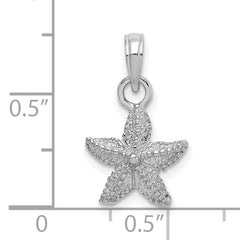 14K White Gold Starfish Charm